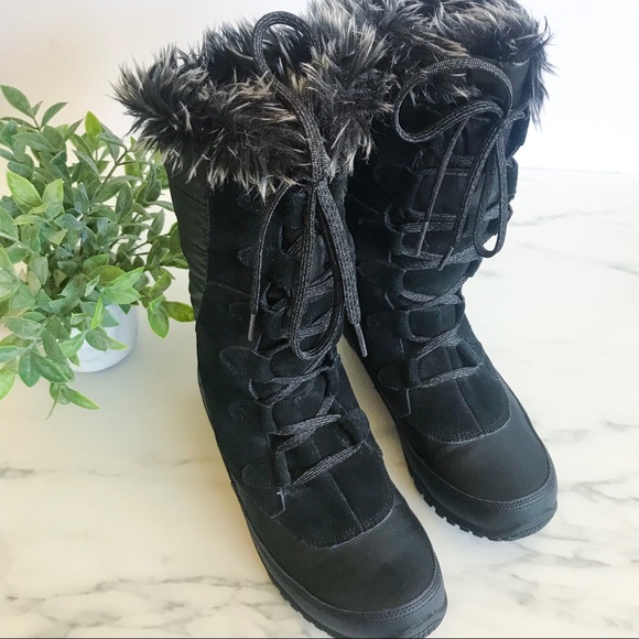 The North Face Shoes - The North Face Black Fur Lined Winter Snow Boots